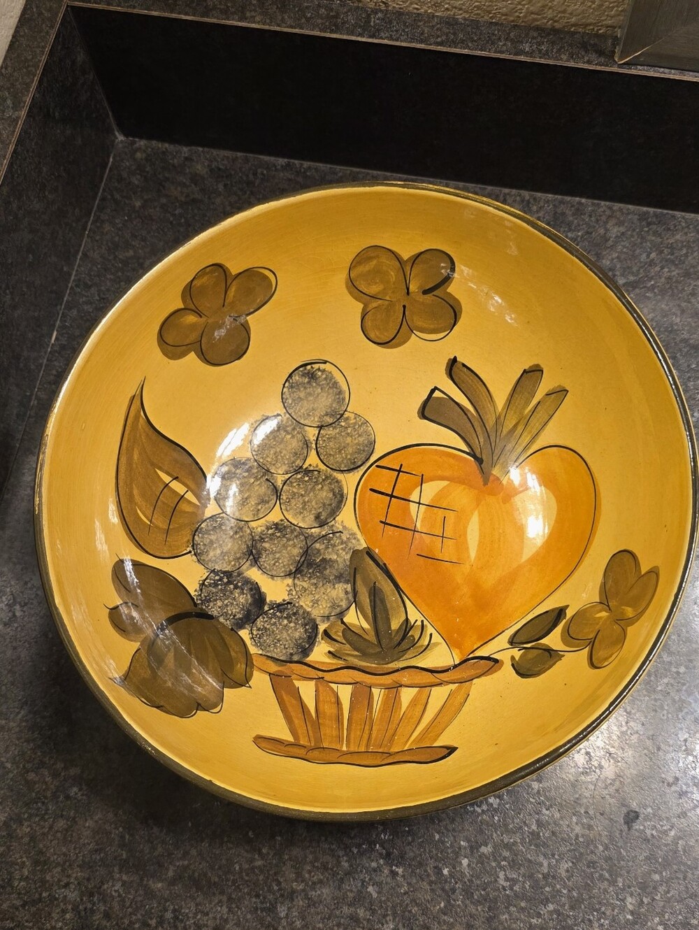 Vintage Los Angeles Potteries Hand Painted Salad Or Fruit Bowl Home Art